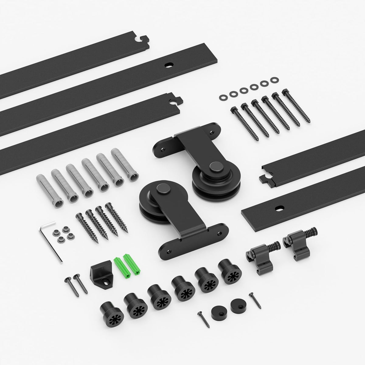 WOLFBIRD Sliding Barn Door Kit, 4FT/120CM Hardware Kit, for Single Wooden Doors, T-Shaped Hanger for Interior Door