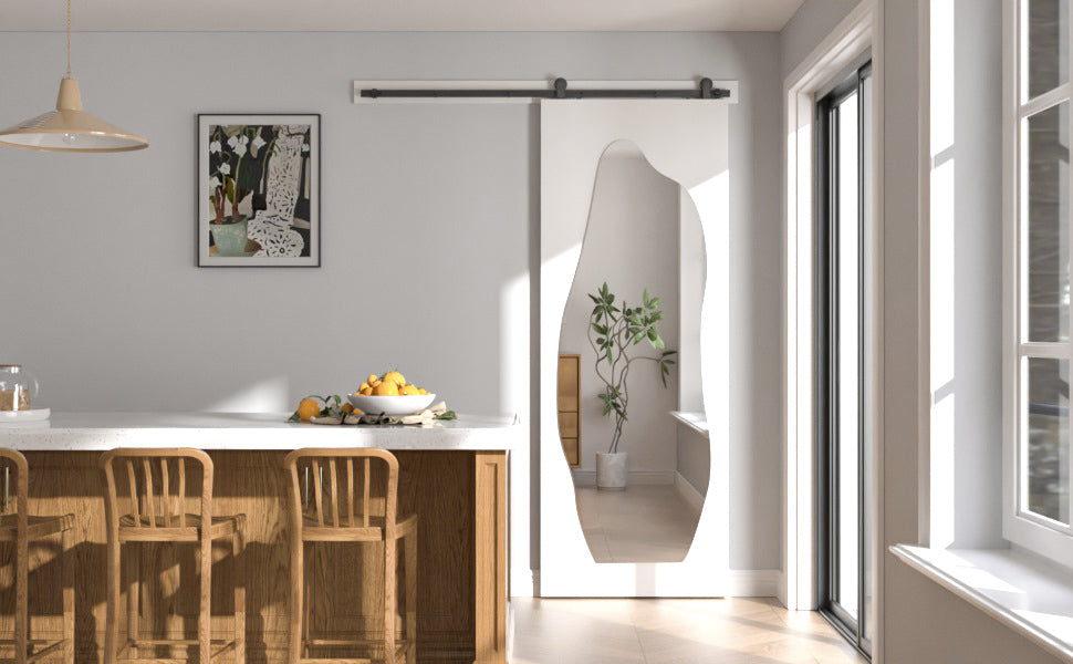 WOLFBIRD 6.6FT/200CM Quincaillerie De Porte Coulissante Kit Porte Coulissante Rail pour système de quincaillerie à célibataire porte