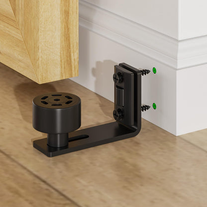 WOLFBIRD Adjustable Floor Guide Black Lower Guide for Sliding Wooden Door Wall/Door