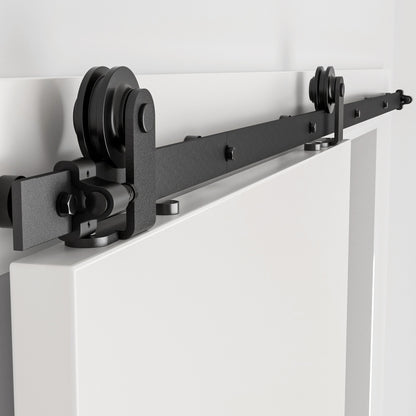 WOLFBIRD 6.6FT/200CM Quincaillerie De Porte Coulissante Kit Porte Coulissante Rail pour système de quincaillerie à célibataire porte