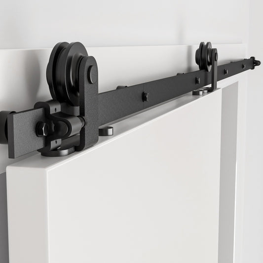 WOLFBIRD 6.6FT/200CM Quincaillerie De Porte Coulissante Kit Porte Coulissante Rail pour système de quincaillerie à célibataire porte