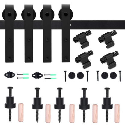 Wolfbird 244 cm / 8 ft Sliding Door Fitting Sliding Door System Sliding Rail Wooden Sliding Door Fitting Set for Double Doors