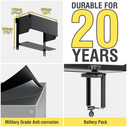 Telefon Zaun Halterung mit verstellbarem Schatten, Zaun Halterung mit Power Bank Clip für iPhone, Samsung, GoPro, Mevo Start und andere Action Kameras, Game Changer Montage Kit für Baseball, Tennis