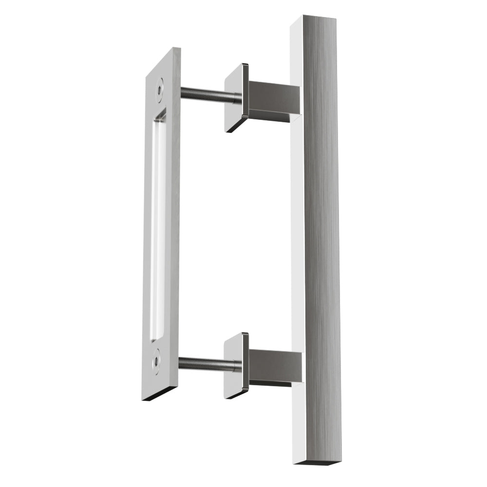 WOLFBIRD 30CM Scheunentorgriff, Schiebetür zieht-Griff, Schwarz Türgriff, Schiebetür Handgriff, Küchengriffe, Schiebe Türgriff, für Eine Holztür, Rostfreier Stahl