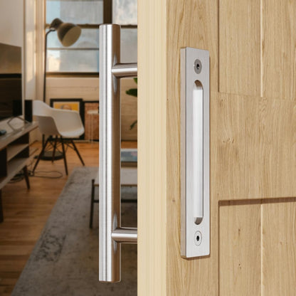 WOLFBIRD 24cm Sliding Barn Door Handle Double Sided No Need Grooving Door Handle Double Sided Stainless Steel Swing Doors Handle