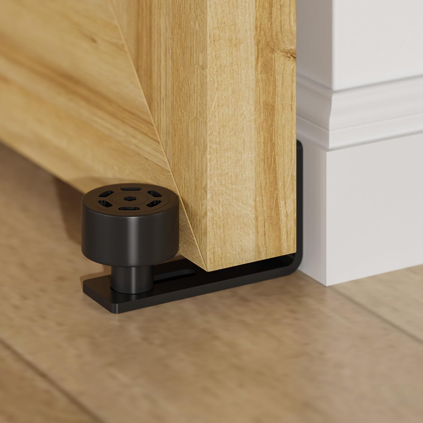 WOLFBIRD Adjustable Floor Guide Black Lower Guide for Sliding Wooden Door Wall/Door