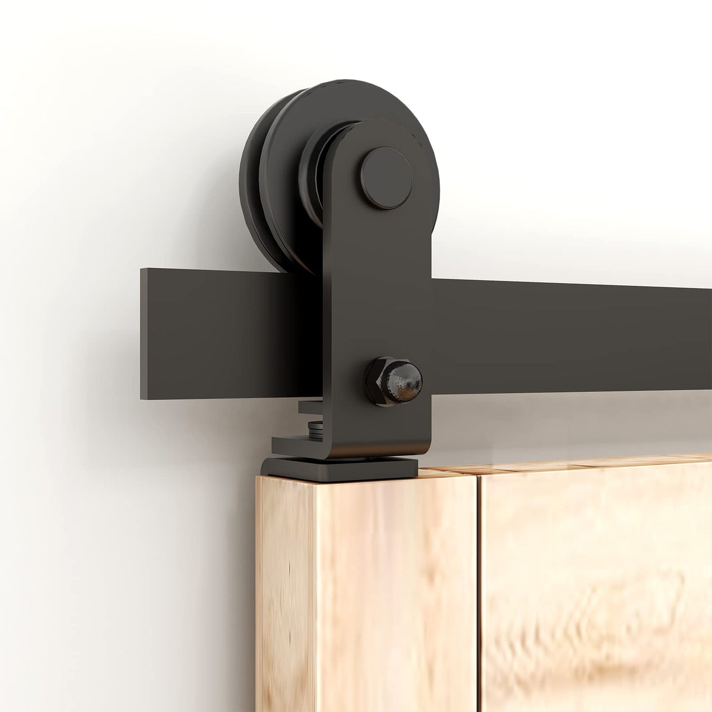 WOLFBIRD 150CM/5FT Bi-Folding Sliding Barn Door Hardware Kit, Heavy Duty Sturdy Barn Door Track Set, Smoothly and Quietly, for 2 Doors [Hardware Kit Only, No Door ]