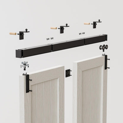 WOLFBIRD 0.9 m / 3 ft Bifold Sliding Door Fitting for One-Sided Fitting System, Box Track Suitable for 2 Doors with a Total Width of 92 cm (Without Door Panels)