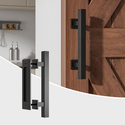 WOLFBIRD 30CM Schiebetürgriff, Scheunentorgriff, Doppelseitiger Griff, Schwarz Türgriff, Schiebetür Handgriff, Küchengriffe, Schiebe Türgriff, für Eine Holztür, Schranktür