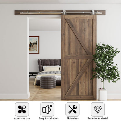 WOLFBIRD WOLFBIRD 6.6FT/200 cm Sliding Door Rail Kit Stainless Steel Sliding Door Accessory Set for Single Sliding Door