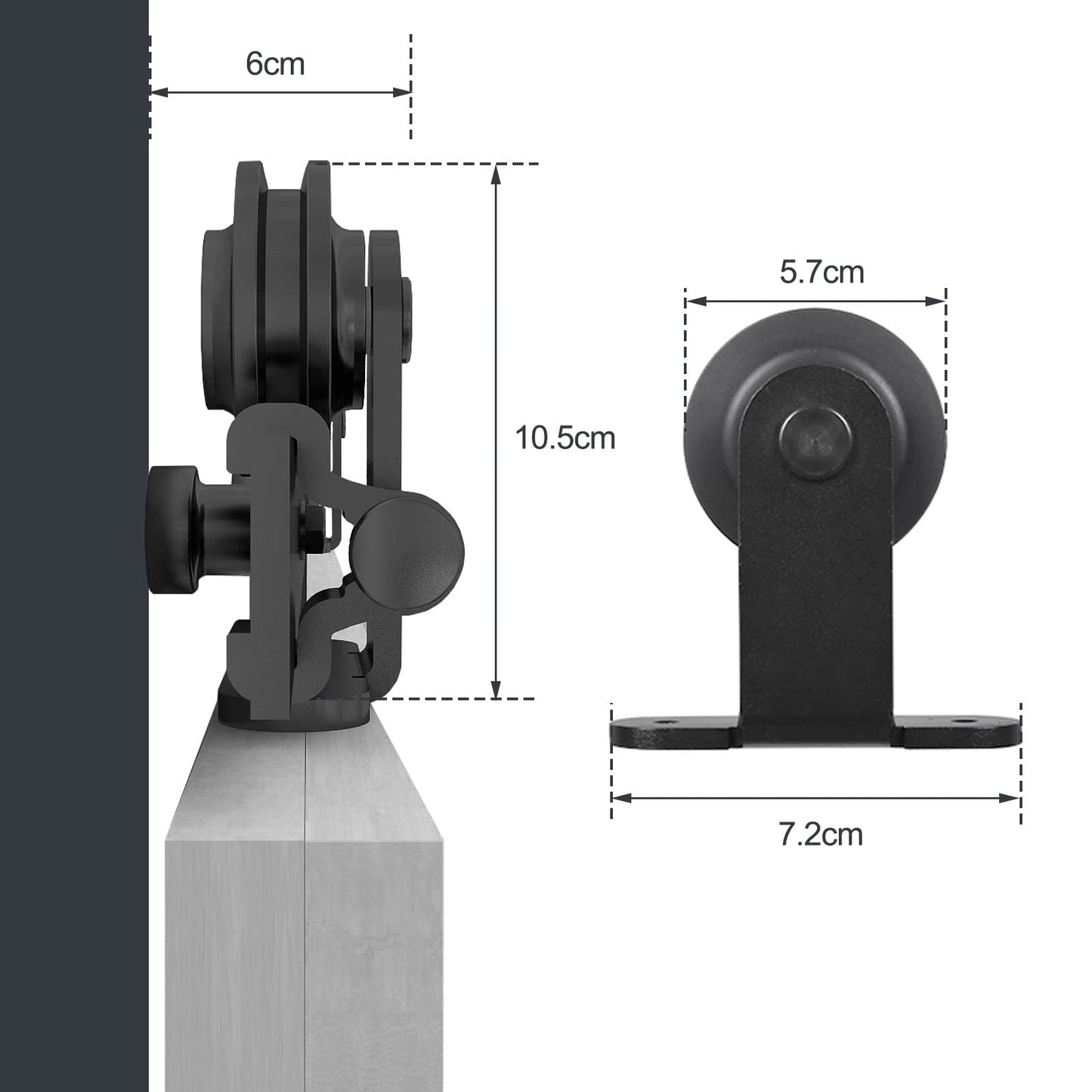 WOLFBIRD 5FT/152cm Stainless Steel Sliding Barn Door Kit, for Single Panel Wooden Barn Door Hardware Accessories, Hangers Basic Style T