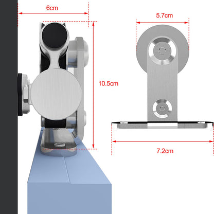 WOLFBIRD Stainless Steel Sliding Barn Door Hardware Kit 6FT/183CM for Single Wood Door Heavy Duty Sliding Door Track - T Shape Hanger