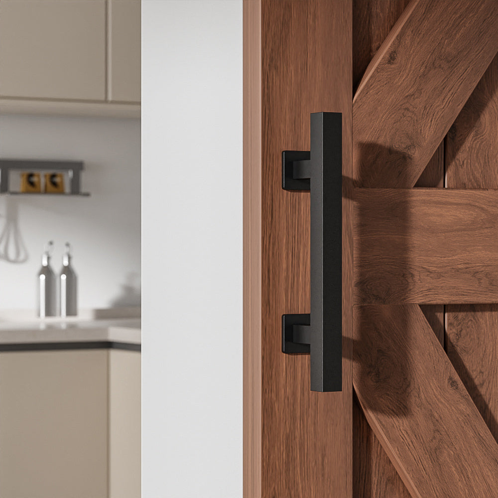 WOLFBIRD 30CM Schiebetürgriff, Scheunentorgriff, Doppelseitiger Griff, Schwarz Türgriff, Schiebetür Handgriff, Küchengriffe, Schiebe Türgriff, für Eine Holztür, Schranktür