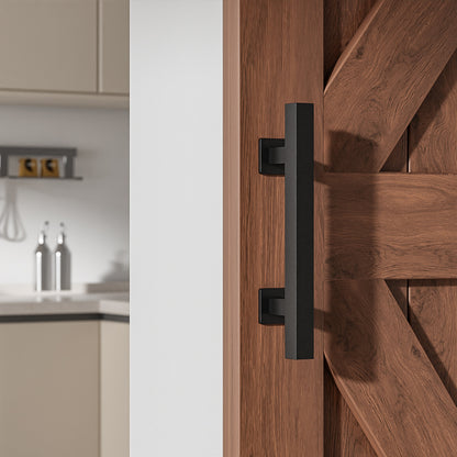 WOLFBIRD 30CM Schiebetürgriff, Scheunentorgriff, Doppelseitiger Griff, Schwarz Türgriff, Schiebetür Handgriff, Küchengriffe, Schiebe Türgriff, für Eine Holztür, Schranktür