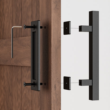 WOLFBIRD 30CM Schiebetürgriff, Scheunentorgriff, Doppelseitiger Griff, Schwarz Türgriff, Schiebetür Handgriff, Küchengriffe, Schiebe Türgriff, für Eine Holztür, Schranktür