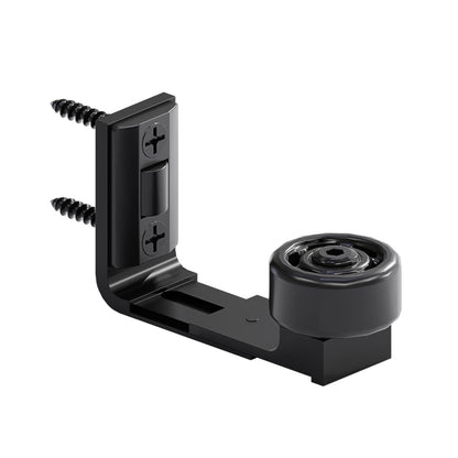 Wolfbird Adjustable Sliding Door Floor Guide, Universal Style,Wall Mounted Barn Door Floor Guide Roller Bottom Bracket, Suitable Door Thickness 2.5cm-6cm, Black（2PCS