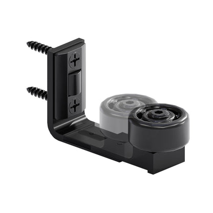 Wolfbird Adjustable Sliding Door Floor Guide, Universal Style,Wall Mounted Barn Door Floor Guide Roller Bottom Bracket, Suitable Door Thickness 2.5cm-6cm, Black（2PCS