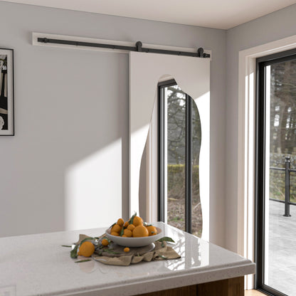 WOLFBIRD 6.6FT/200CM Quincaillerie De Porte Coulissante Kit Porte Coulissante Rail pour système de quincaillerie à célibataire porte