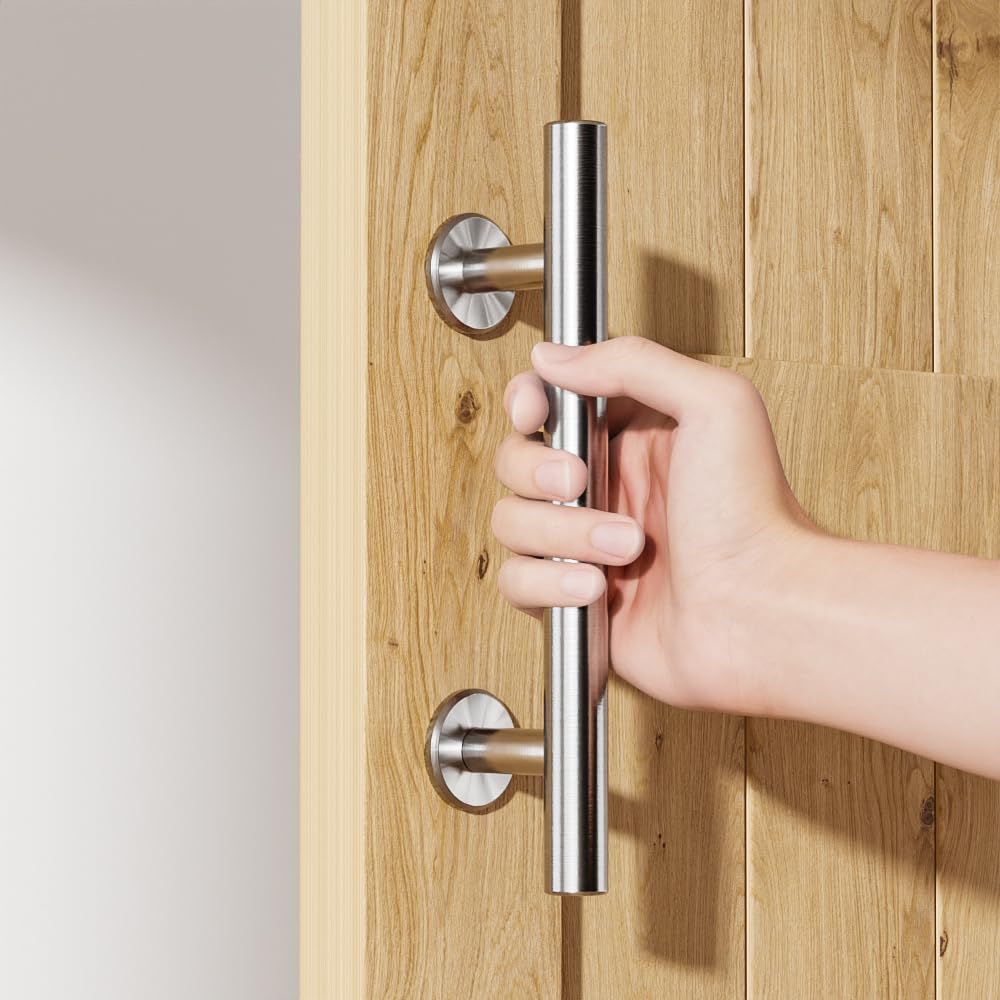 WOLFBIRD 30CM Scheunentorgriff, Schiebetür zieht-Griff, Schwarz Türgriff, Schiebetür Handgriff, Küchengriffe, Schiebe Türgriff, für Eine Holztür, Rostfreier Stahl