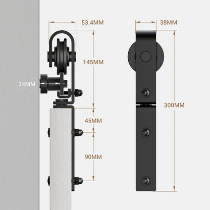 WOLFBIRD Bifold Schiebetürbeschlag Schiebetürsystem Schiebetür Komplettset 81.2CM Türplatten Breit (für 76CM Türöffnung Breit)
