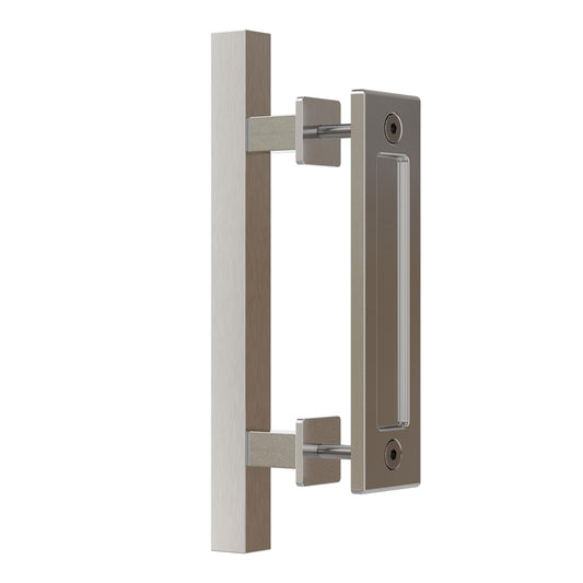 WOLFBIRD 30CM Scheunentorgriff Schiebetür zieht-Griff Rostfreier Stahl Doppelseitige Eingebettet Silber