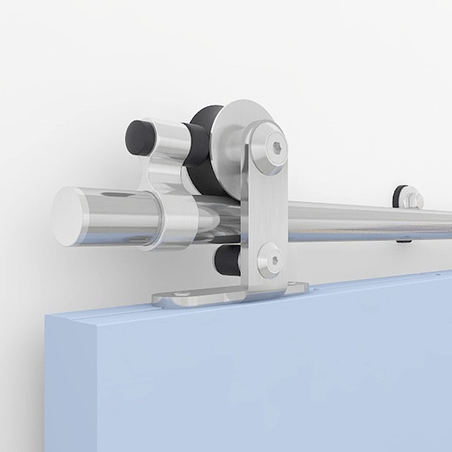 WOLFBIRD Stainless Steel Sliding Barn Door Hardware Kit 6FT/183CM for Single Wood Door Heavy Duty Sliding Door Track - T Shape Hanger