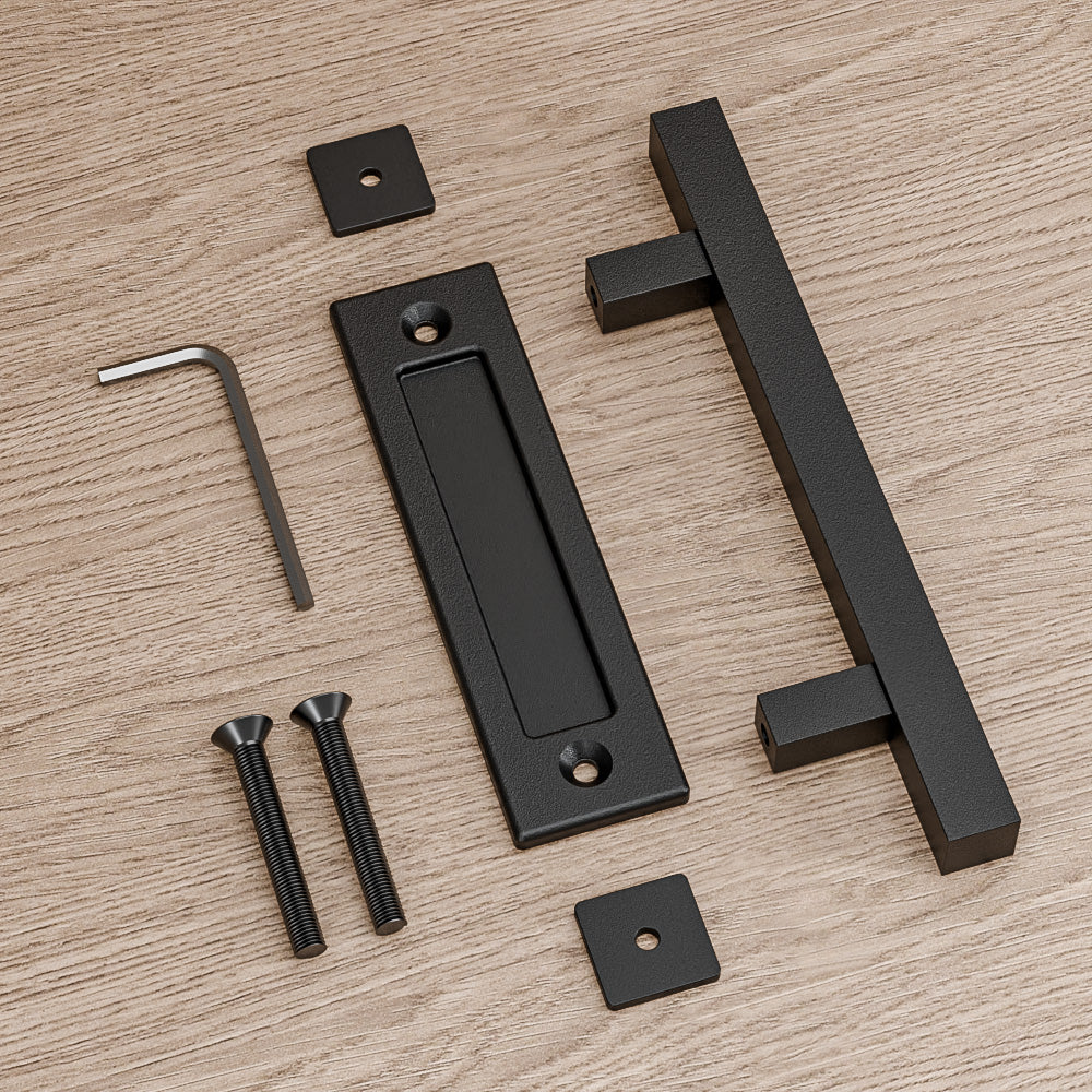 WOLFBIRD 30CM Schiebetürgriff, Scheunentorgriff, Doppelseitiger Griff, Schwarz Türgriff, Schiebetür Handgriff, Küchengriffe, Schiebe Türgriff, für Eine Holztür, Schranktür