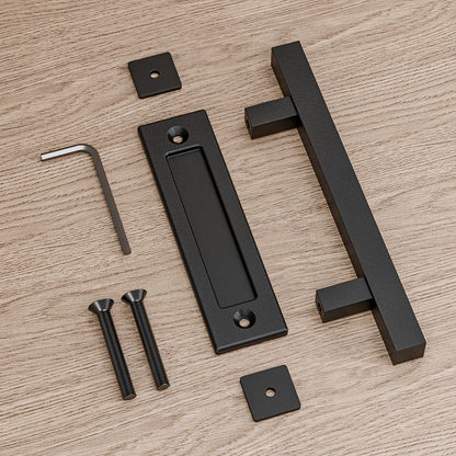 WOLFBIRD 30CM Schiebetürgriff, Scheunentorgriff, Doppelseitiger Griff, Schwarz Türgriff, Schiebetür Handgriff, Küchengriffe, Schiebe Türgriff, für Eine Holztür, Schranktür