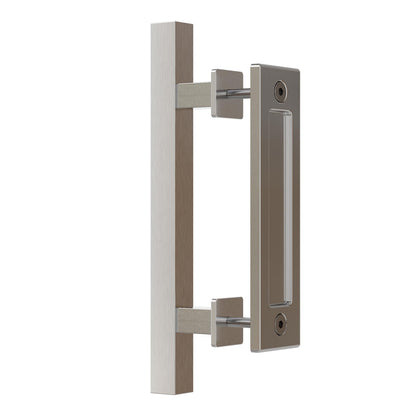 WOLFBIRD 24CM Scheunentorgriff Schiebetür zieht-Griff Rostfreier Stahl Doppelseitige Eingebettet Silber