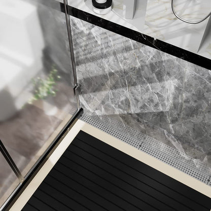 WOLFBIRD 50CM Duschrinne Edelstahl Ablaufrinne Bodenablauf,Selbstreinigender Siphon mit Geruchsstop, Haarsieb - Randablauf