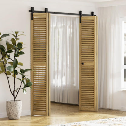 WOLFBIRD 244CM/8FT Bifold Schiebetürbeschlag für einseitig gerichtetes Beschlagsystem, Falten Door Kit Geeignet für 2-Türen mit einer Gesamtbreite von 239CM(Ohne Türverkleidungen)