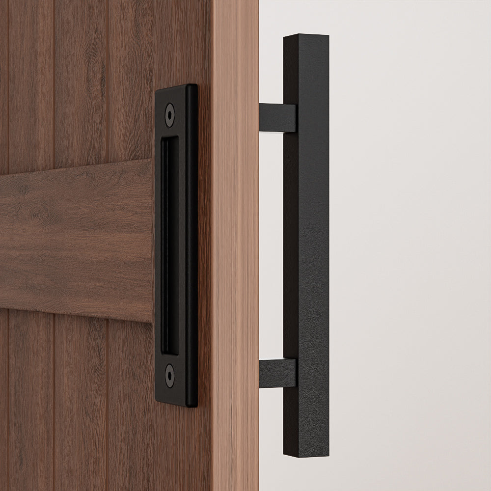 WOLFBIRD 30CM Schiebetürgriff, Scheunentorgriff, Doppelseitiger Griff, Schwarz Türgriff, Schiebetür Handgriff, Küchengriffe, Schiebe Türgriff, für Eine Holztür, Schranktür