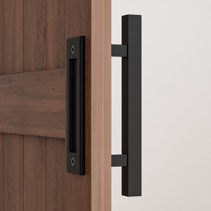 WOLFBIRD 30CM Schiebetürgriff, Scheunentorgriff, Doppelseitiger Griff, Schwarz Türgriff, Schiebetür Handgriff, Küchengriffe, Schiebe Türgriff, für Eine Holztür, Schranktür
