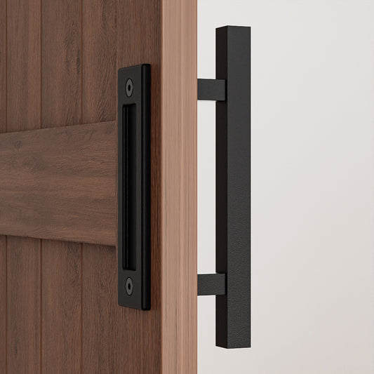 WOLFBIRD 30CM Schiebetürgriff, Scheunentorgriff, Doppelseitiger Griff, Schwarz Türgriff, Schiebetür Handgriff, Küchengriffe, Schiebe Türgriff, für Eine Holztür, Schranktür