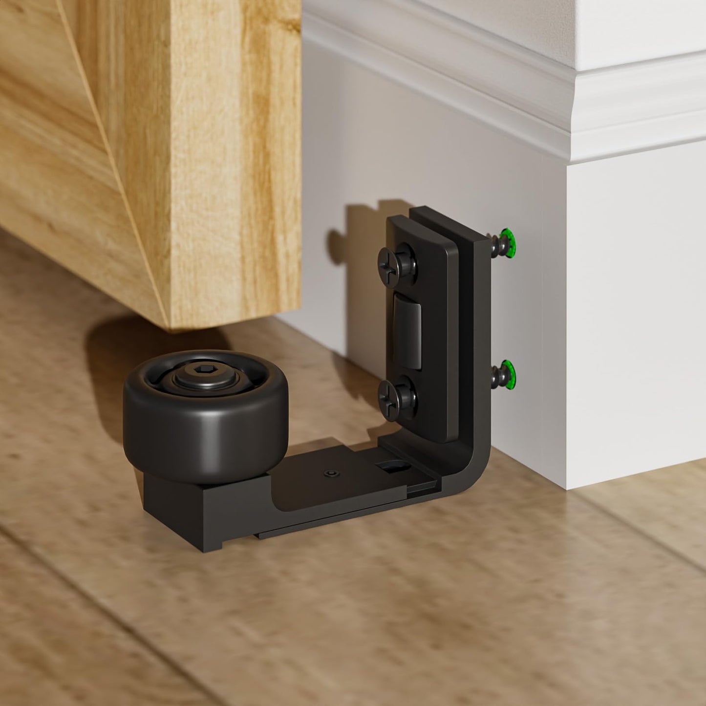 Wolfbird Einstellbar Bodenführung Wand/Tür Unterseite Schiebetür Bodenführung Klassisches Doppelrad Black Style