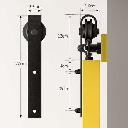 Wolfbird 152CM/5FT Schiebetürbeschlag Schiebetürsystem Gleitschiene Holzschiebetür Schwarz Set