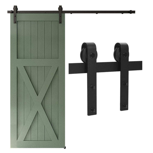 Wolfbird 213CM/7FT Schiebetür Beschlag Schiebetürsystem Gleitschiene Holzschiebetür Schiebetürbeschlag Set