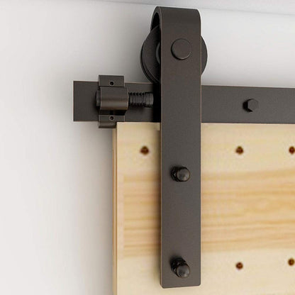 WOLFBIRD 5.6FT/173CM Binario per Porta Scorrevole Kit Nero Accessori e Rustico Stile Armadi/camere da letto/bagni e altri scenari di utilizzo