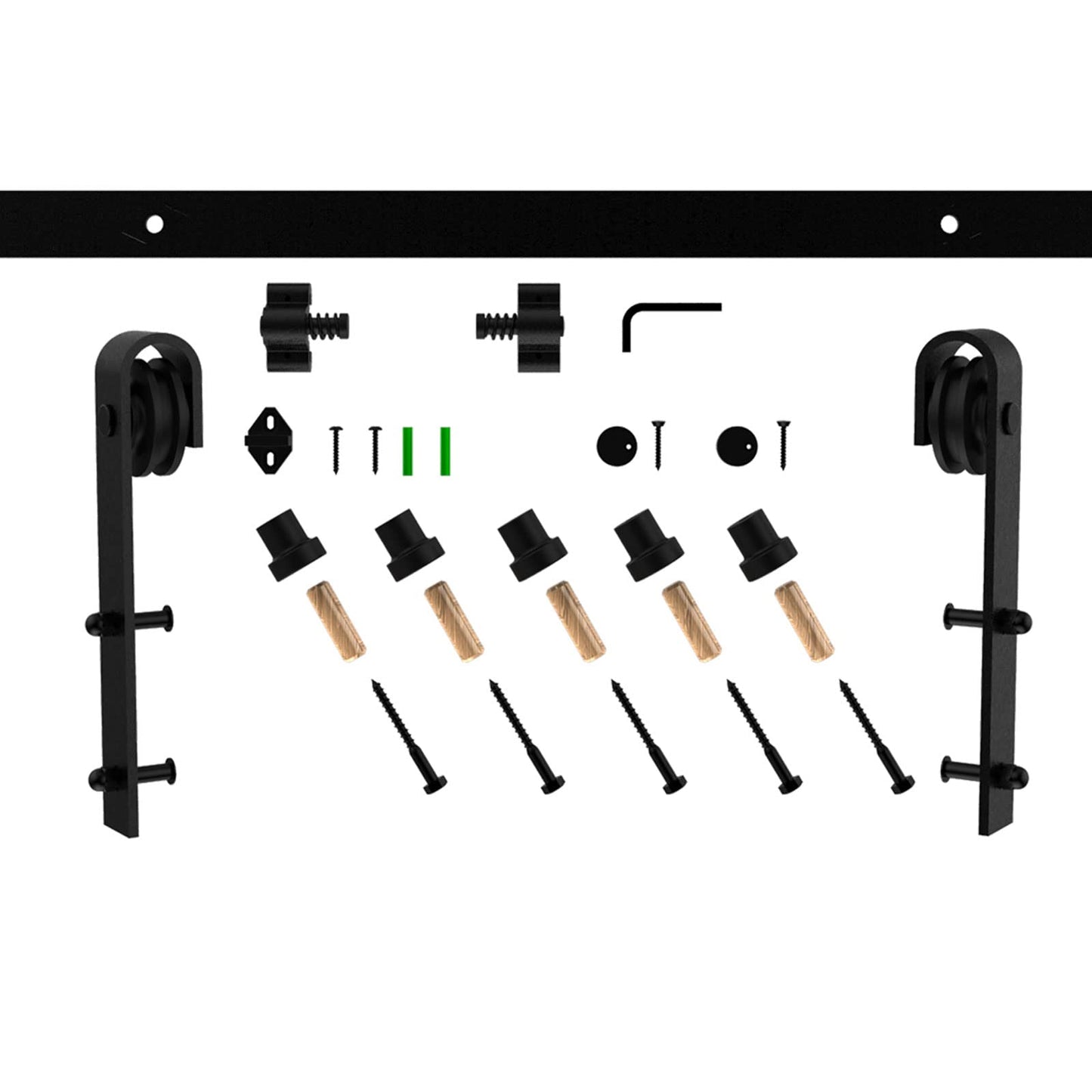 WOLFBIRD 122CM/4FT Quincaillerie De Porte Coulissante Kit Porte Coulissante Rail pour système de quincaillerie à célibataire porte