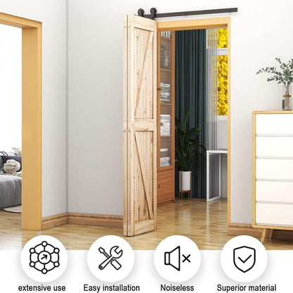 WOLFBIRD 3.5 ft/107 cm bi-folding sliding door fitting for one-sided fitting system, folding door kit, suitable for door openings from 80-100 cm (without door panels)