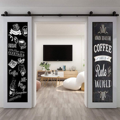 WOLFBIRD 12FT Sliding Door Hardware Closet Kit for Double Wood Doors, Steel T Roller Kit, Sliding Door Track System