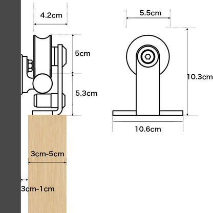 WOLFBIRD Sliding Barn Door Hardware Kit 9FT for Double Wood Door Stainless Steel Sliding Door Track WOLFBIRD - T Style