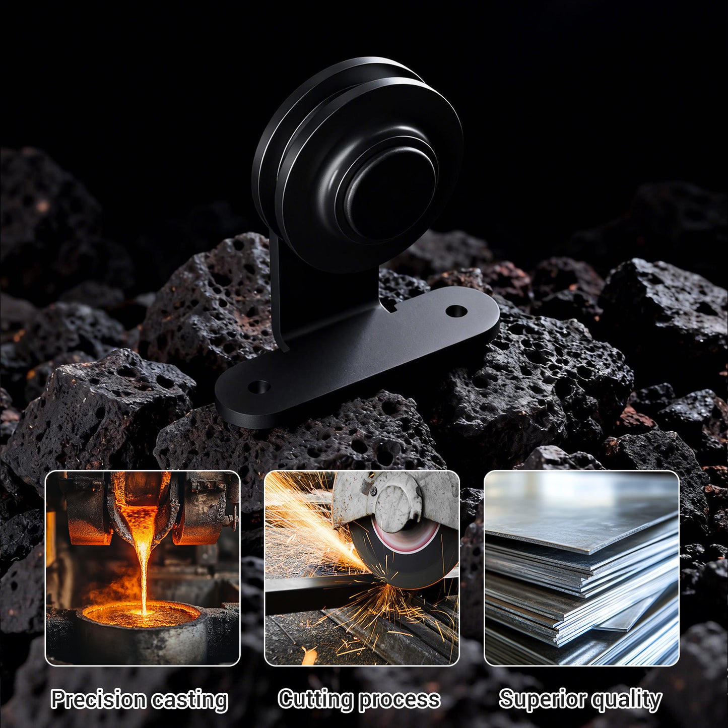 WOLFBIRD 6.6FT/200CM Quincaillerie De Porte Coulissante Kit Porte Coulissante Rail pour système de quincaillerie à célibataire porte