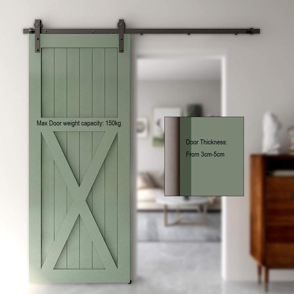 Wolfbird 244CM/8FT Schiebetür Beschlag Schiebetürsystem Gleitschiene Holzschiebetür Schiebetürbeschlag Set