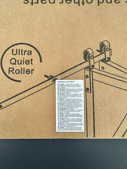WOLFBIRD 100CM/3.3FT Bi-Folding Sliding Barn Door Hardware Kit, Heavy Duty Sturdy Barn Door Track Set, Smoothly and Quietly, Fits 2 Doors (No Door)