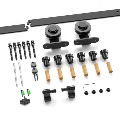 WOLFBIRD 6.6FT/200CM Quincaillerie De Porte Coulissante Kit Porte Coulissante Rail pour système de quincaillerie à célibataire porte