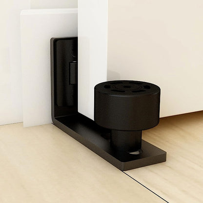 Wolfbird Floor Guide 2 Doors Adjustable Sliding Barn Door Bottom Roller Guide Wall Mount Hardware Black