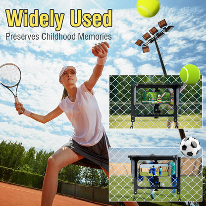 Telefon Zaun Halterung mit verstellbarem Schatten, Zaun Halterung mit Power Bank Clip für iPhone, Samsung, GoPro, Mevo Start und andere Action Kameras, Game Changer Montage Kit für Baseball, Tennis