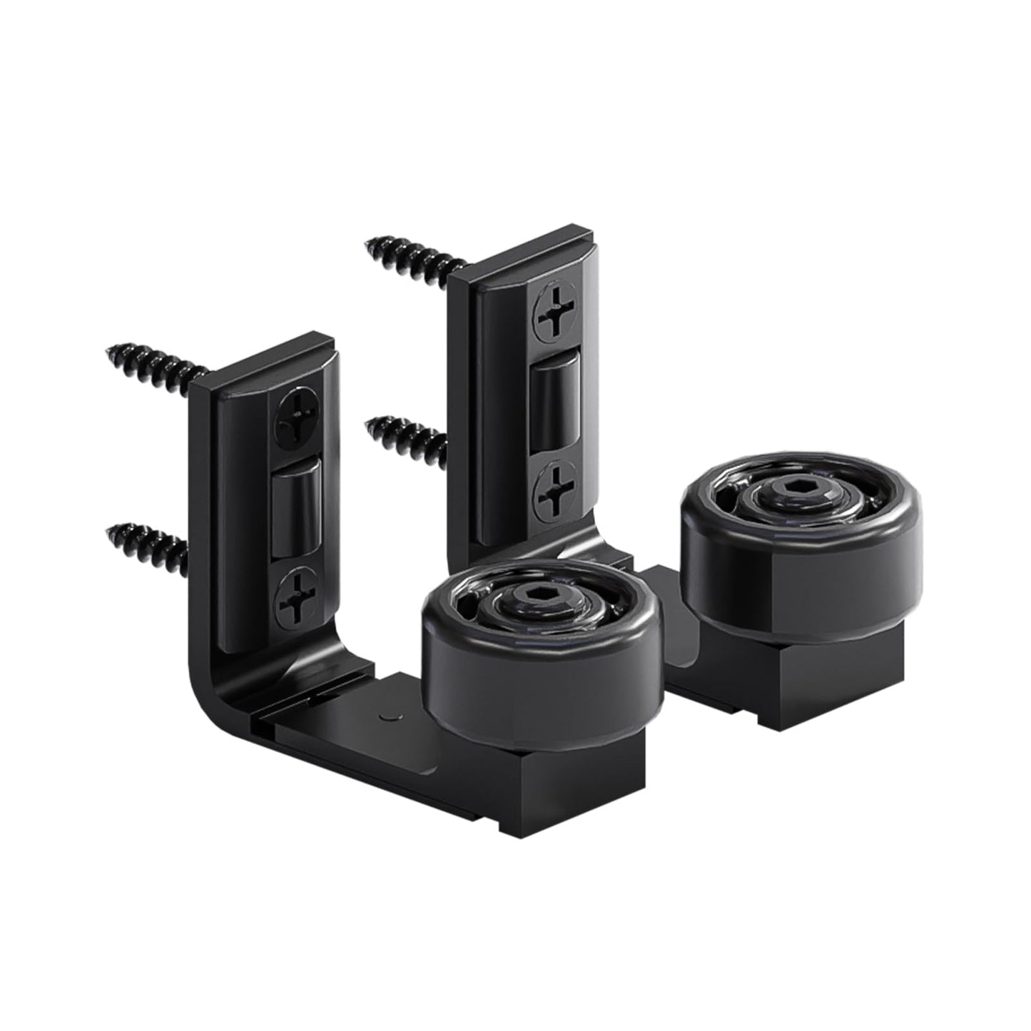 Wolfbird Adjustable Sliding Door Floor Guide, Universal Style,Wall Mounted Barn Door Floor Guide Roller Bottom Bracket, Suitable Door Thickness 2.5cm-6cm, Black（2PCS