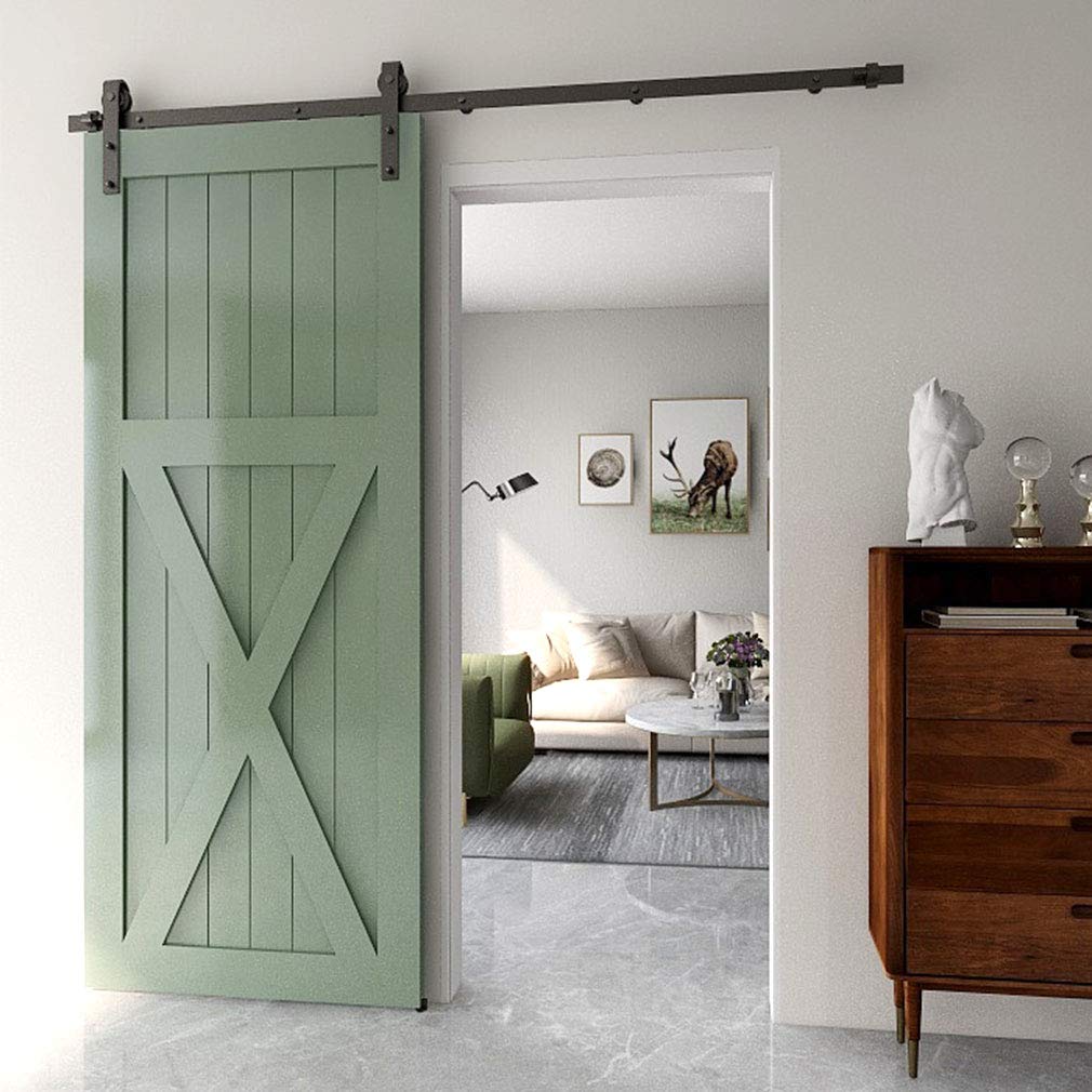 Wolfbird 244CM/8FT Schiebetür Beschlag Schiebetürsystem Gleitschiene Holzschiebetür Schiebetürbeschlag Set